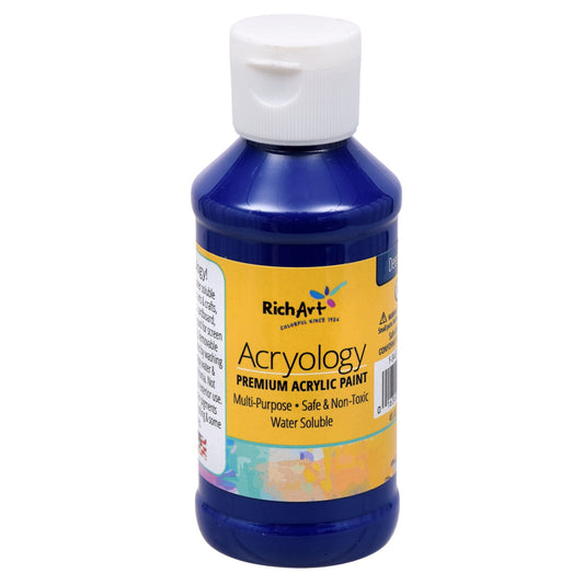 Rich Art Premium Acrylic Deep Dark Blue Paints, 4-fl.oz. Containers (Pack of 12)