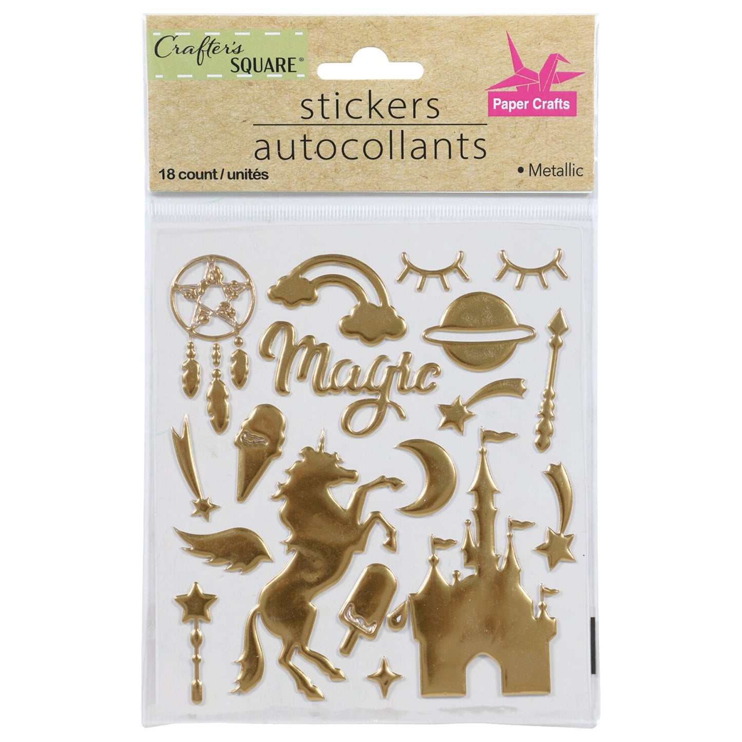 Crafter's Square Metallic Puffy Stickers (Pack of 24)