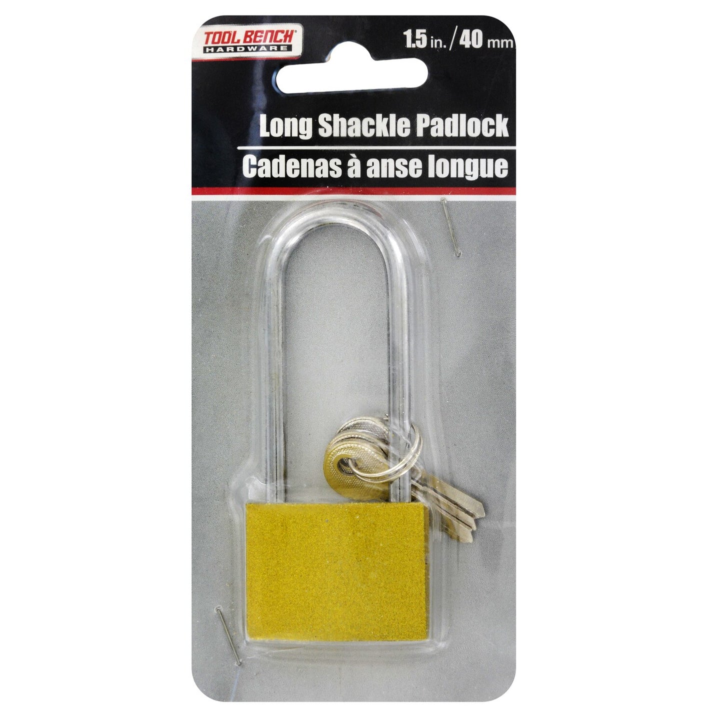 Tool Bench Hardware Long-Shackle Padlocks with Keys, 1.5 in. (Pack of 36)