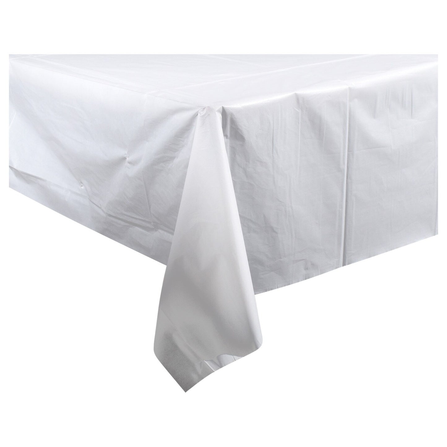 White Plastic Table Covers, 54x108" (Pack of 4)
