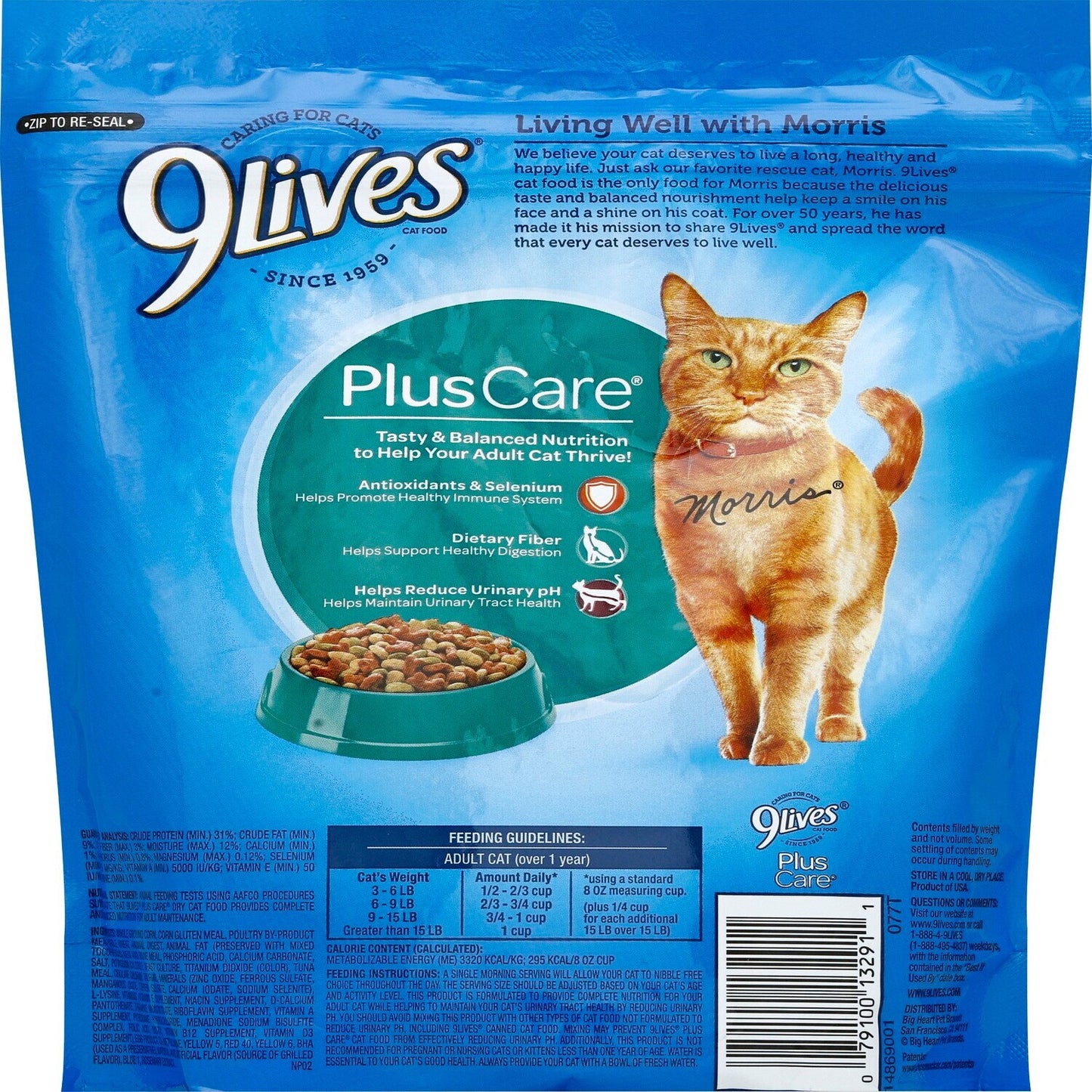 9 Lives Plus Care Cat Food, 12-oz. Bags (Pack of 6)