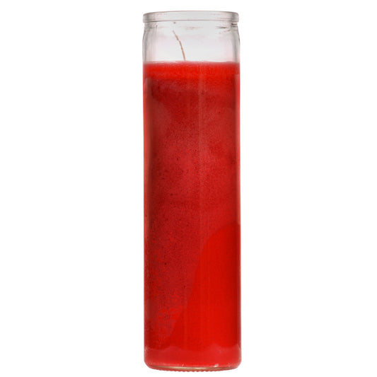 Red Unscented Glass Jar Prayer Candles, 8 in. (Pack of 4)