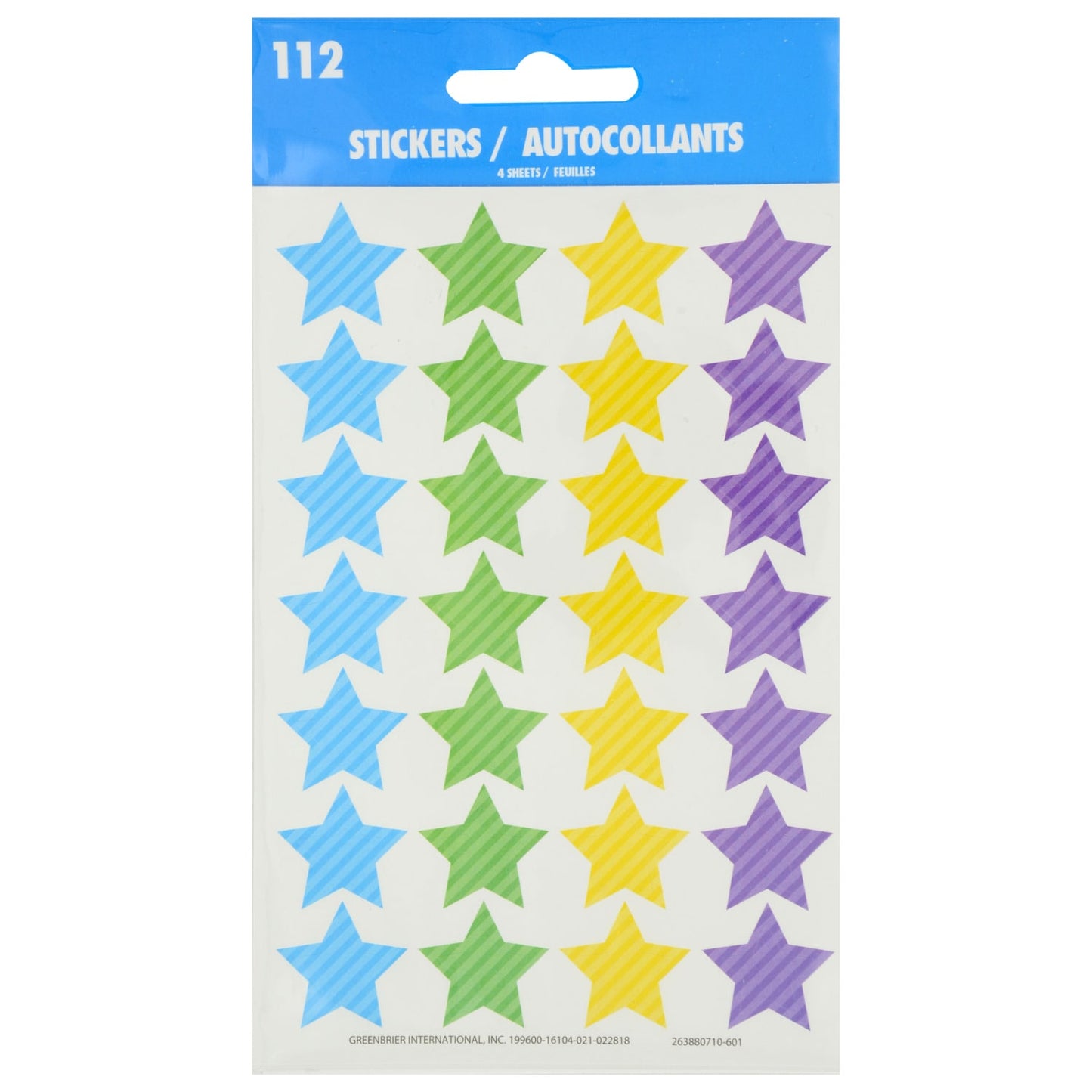 Colorful Star Stickers, 112-ct. Packs (Pack of 24)