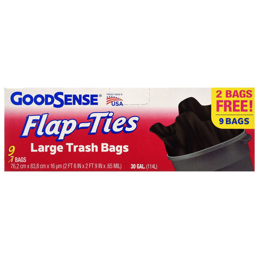 GoodSense Trash Bags, 30-gal., 9-ct. Packs (Pack of 36)