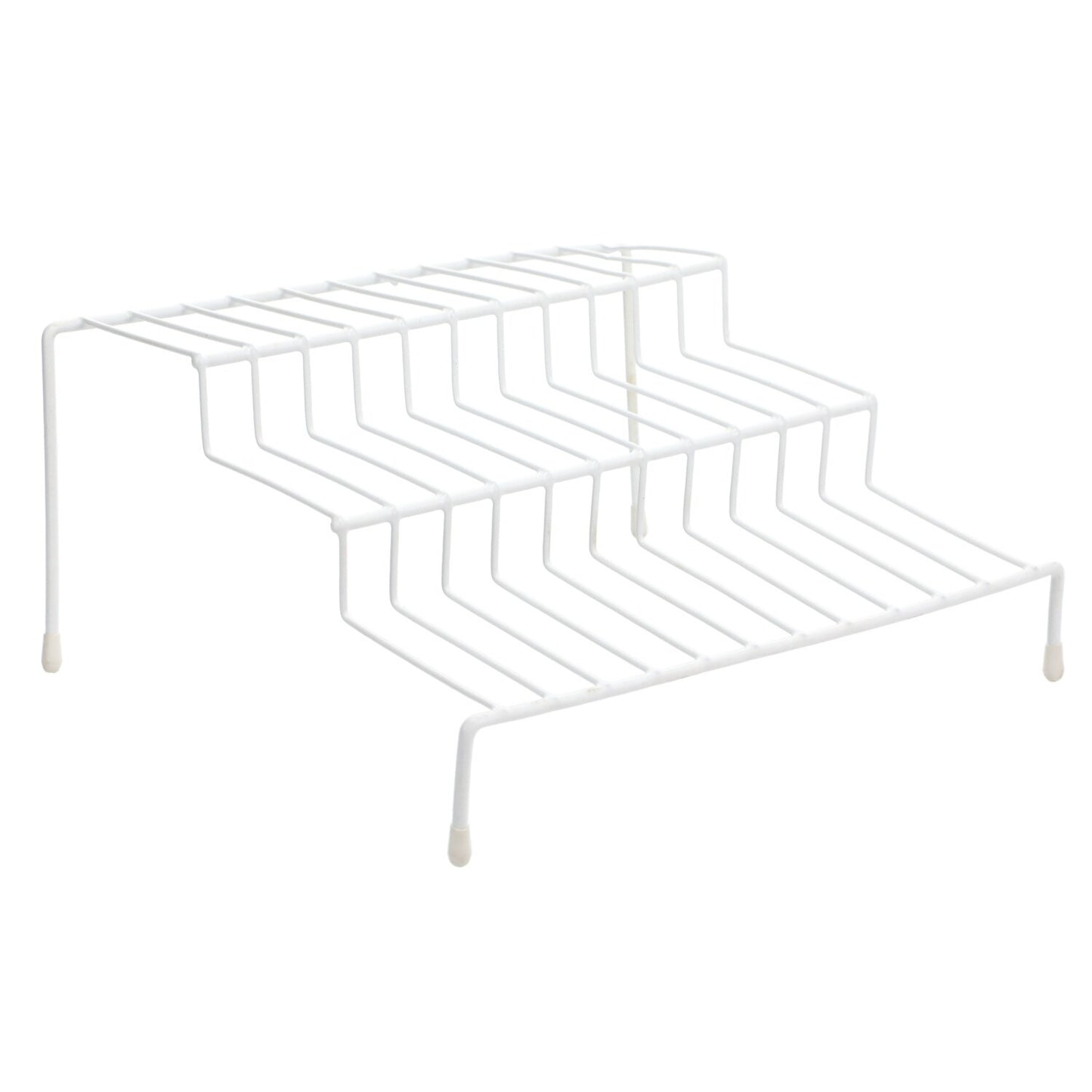 Essentials White Wire Step Storage Racks (Pack of 24)