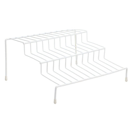 Essentials White Wire Step Storage Racks (Pack of 24)