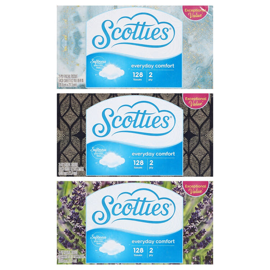 Scotties 2-Ply Facial Tissues, 128-ct. Boxes (Pack of 36)