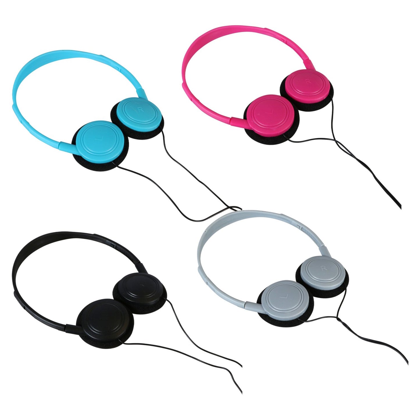 E-Circuit Round Over-Ear Headphones, 48 in. (Pack of 24)