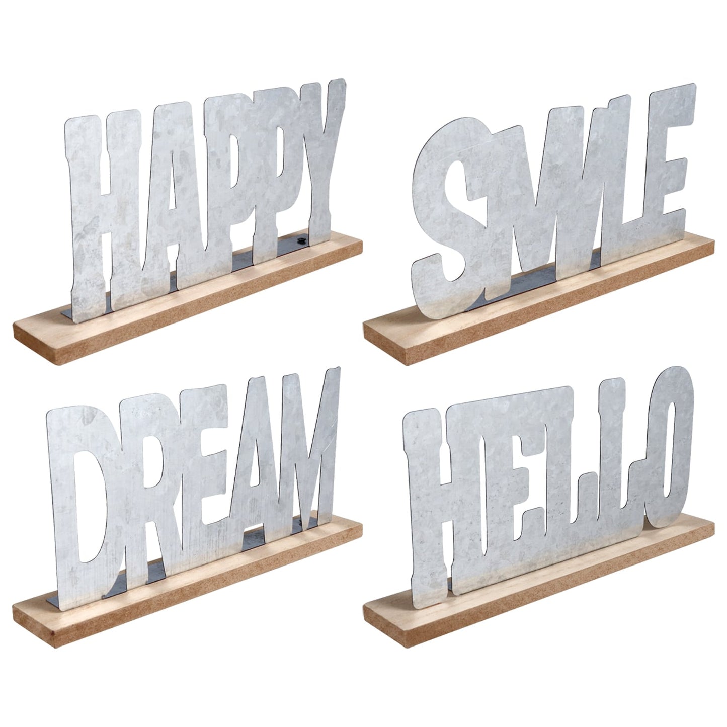 Galvanized Metal Tabletop Sentiments 1.375x7.875x3.75 in. (Pack of 24)