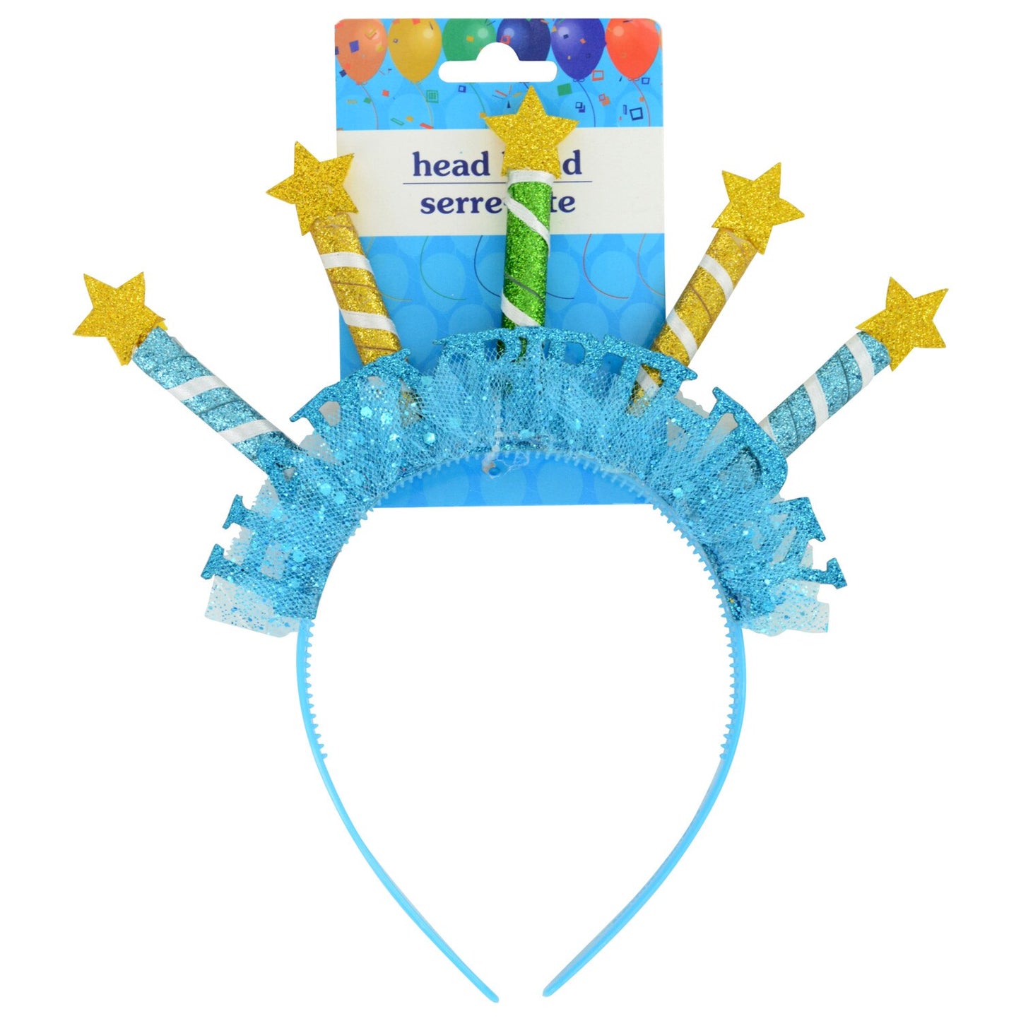 Brightly Colored Birthday Headbands, 8.625x8.25 in. (Pack of 36)