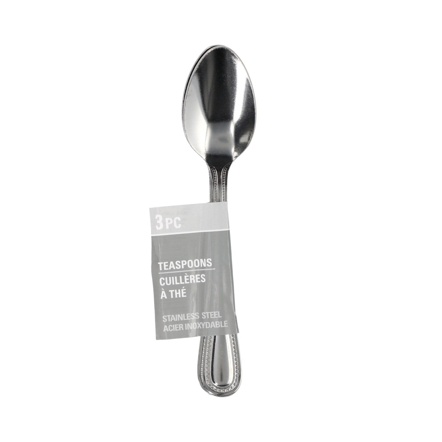 Stainless-Steel Beaded Teaspoon, 3-ct. (Pack of 24)