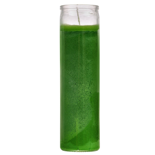 Green Glass Jar Prayer Candles, 8 in. (Pack of 12)