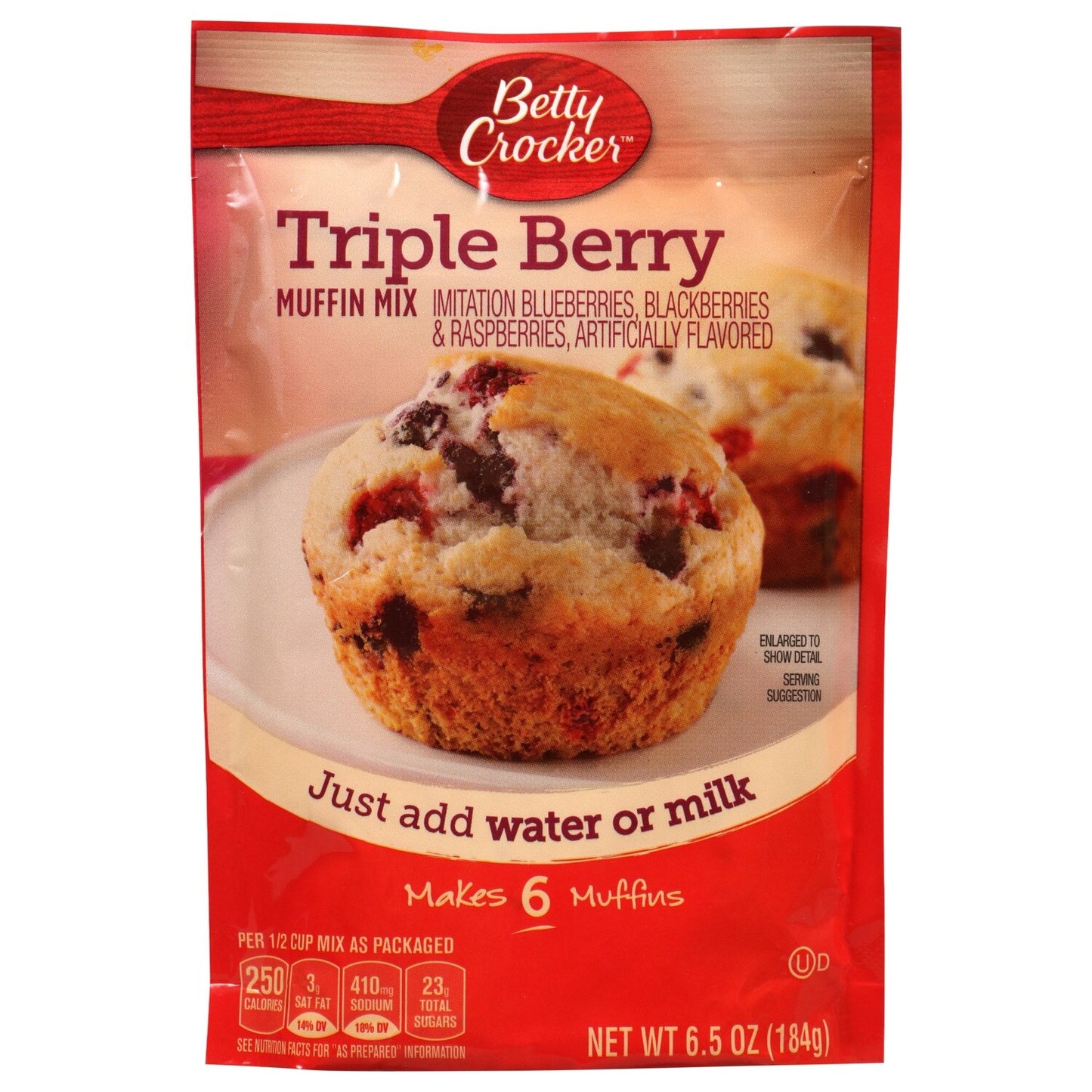Betty Crocker Triple Berry Muffin Mix, 6.5-oz. Bags (Pack of 9)