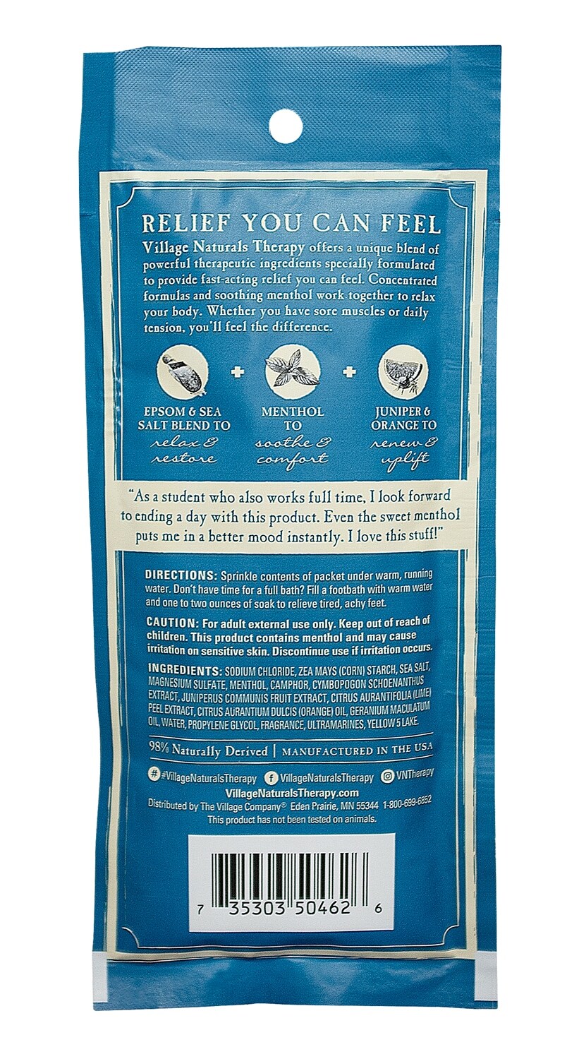 Village Naturals Therapy Aches & Pains Tension Relief Bath Soap, 2-oz Packs (12)