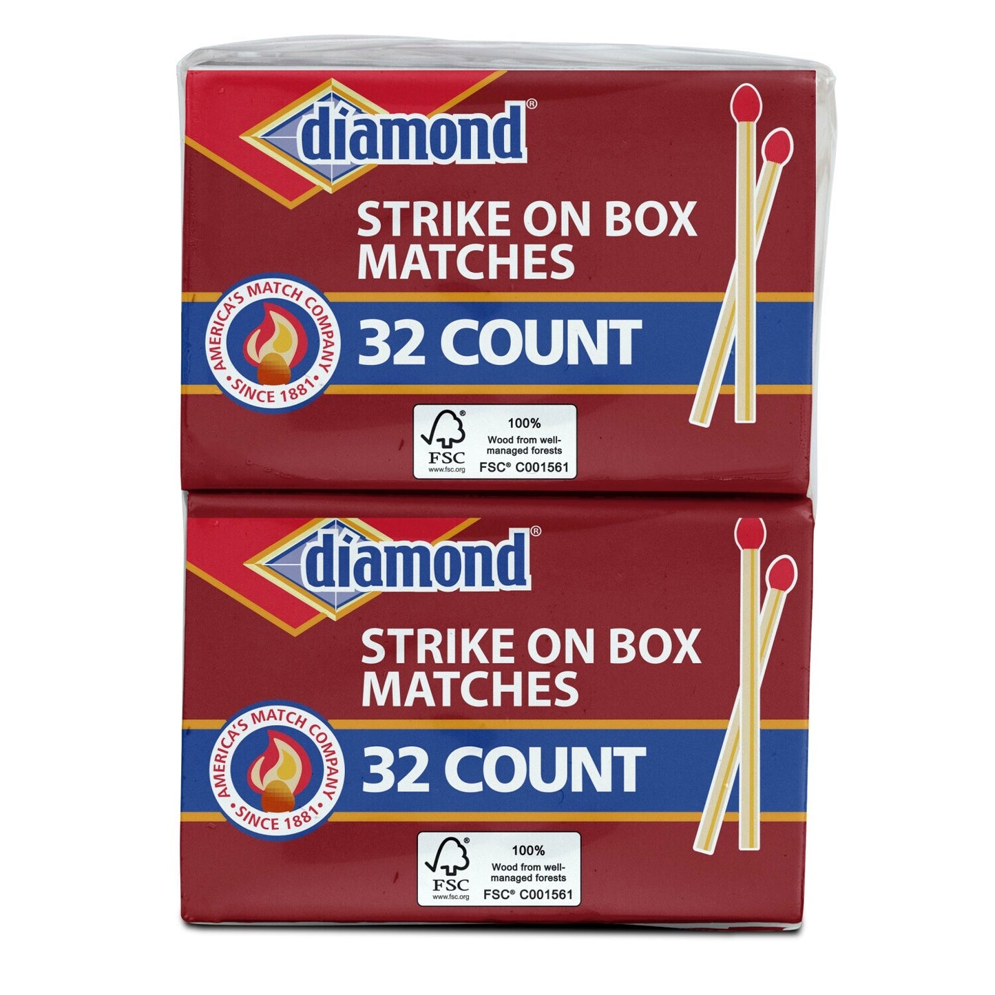 Diamond Strike-On-Box Matches, 10-Box Packs (Pack of 24)