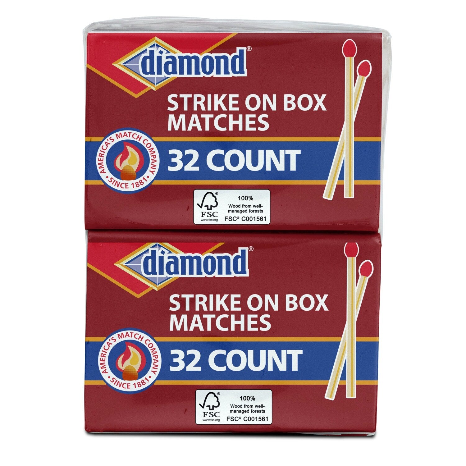 Diamond Strike-On-Box Matches, 10-Box Packs (Pack of 24)
