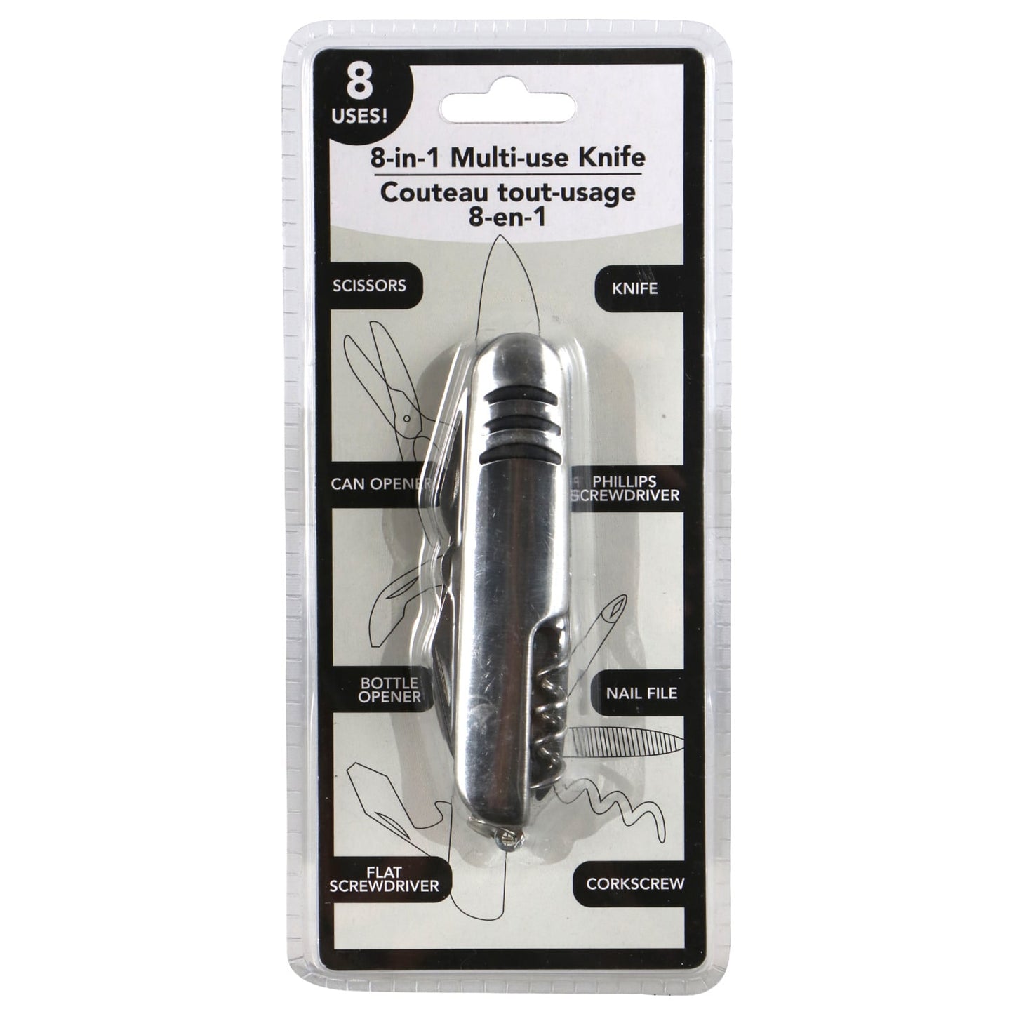 8-in-1 Multiuse Silver Knives, 2.875x0.5 in. (Pack of 36)
