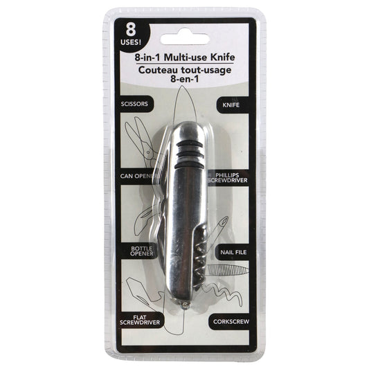 8-in-1 Multiuse Silver Knives, 2.875x0.5 in. (Pack of 36)