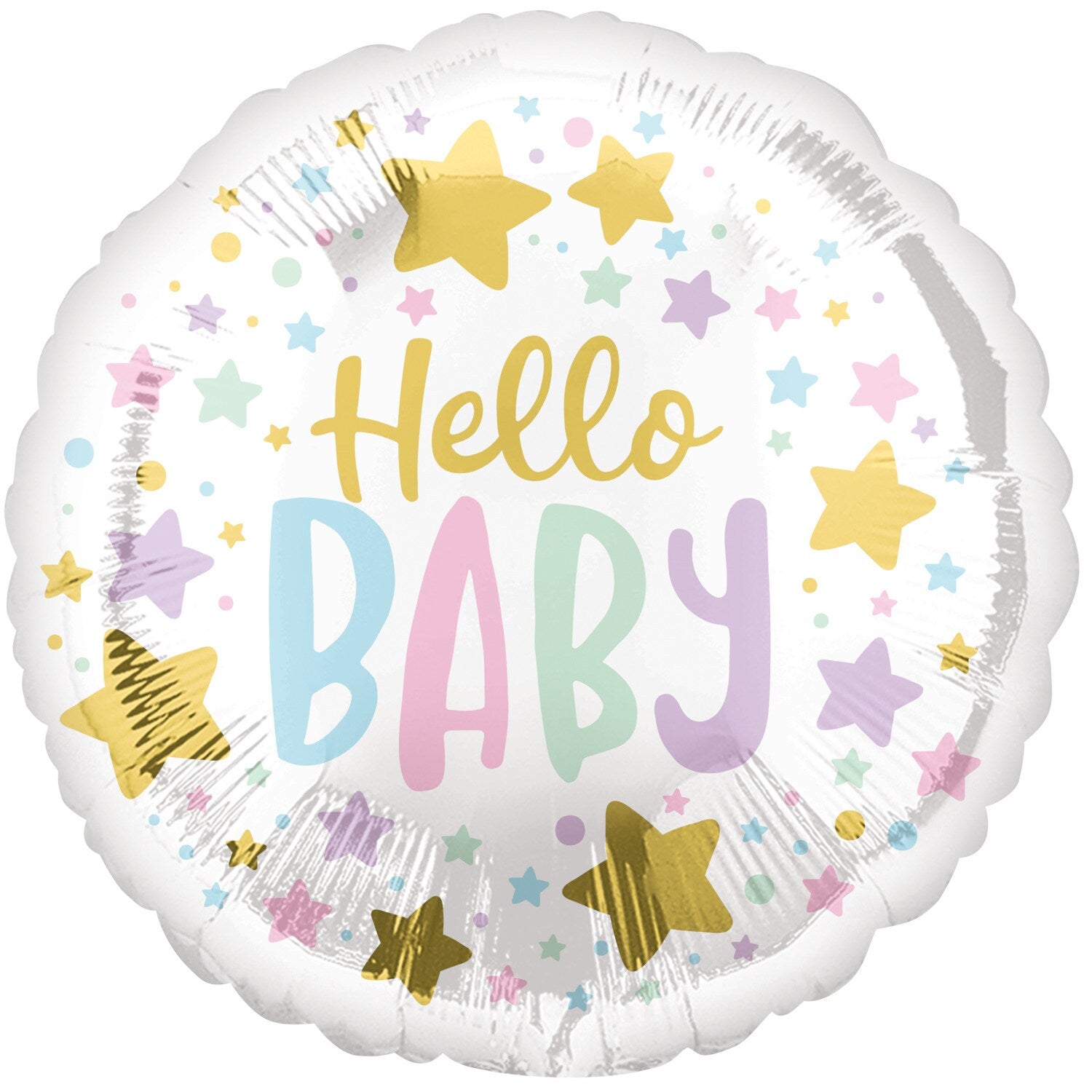 Hello Baby Stars Foil Balloons, 18-in. (Pack of 25)
