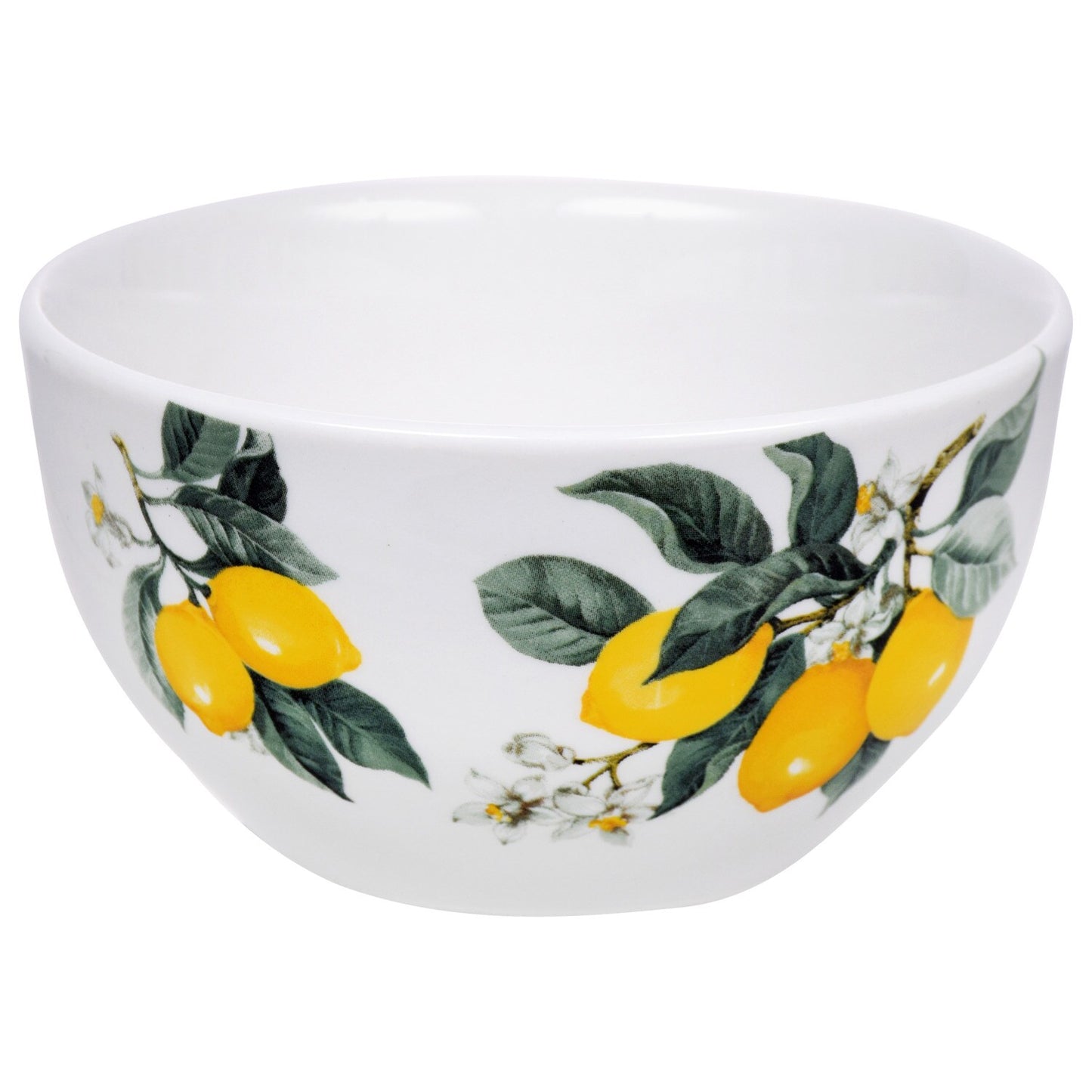 Royal Norfolk Lemon-Printed Stoneware Bowls, 5.5 in. (Pack of 4)