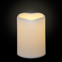 Luminessence Battery-Operated Ivory Wax LED Pillar Candles, 3x4 in. (Pack of 4)