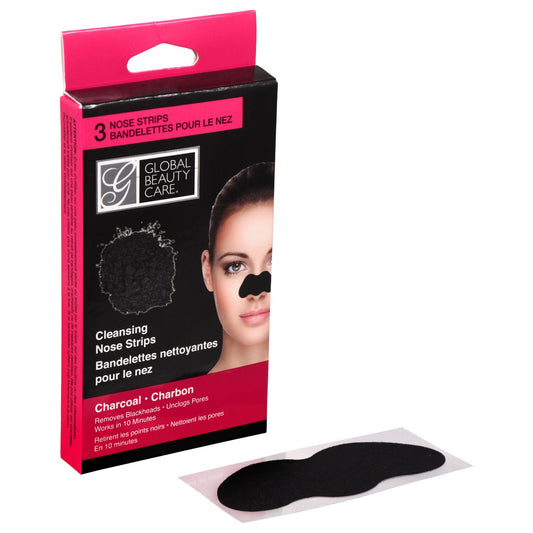 Global Beauty Care Charcoal Cleansing Nose Strips, 3-ct. Packs (Pack of 4)
