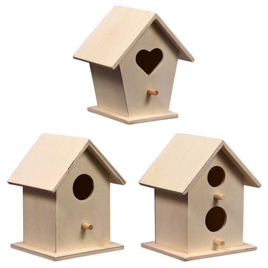 Crafter's Square Decorative Wooden Bird Houses (Pack of 24)