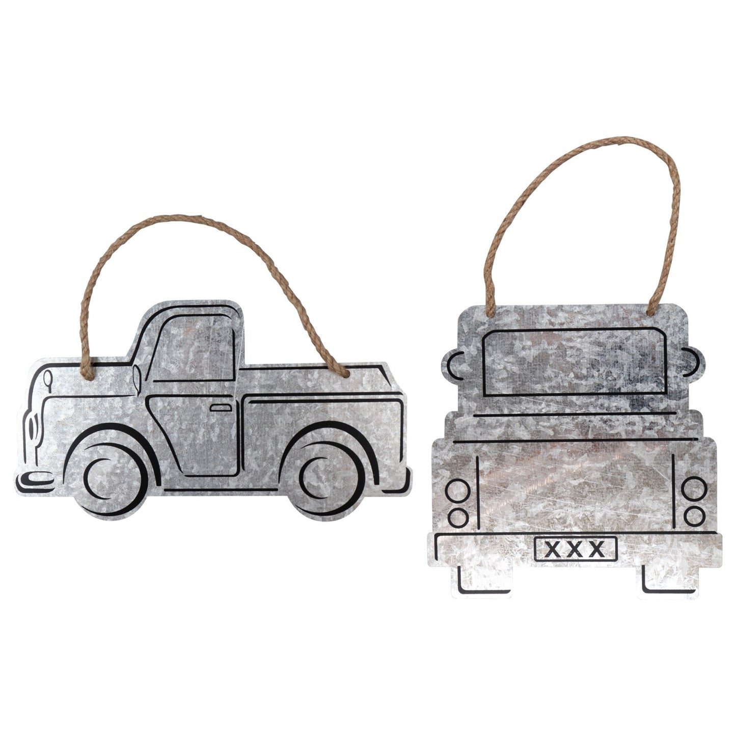 Galvanized Metal Truck Shaped Hanging Wall Decor, 7x7 in. (Pack of 36)