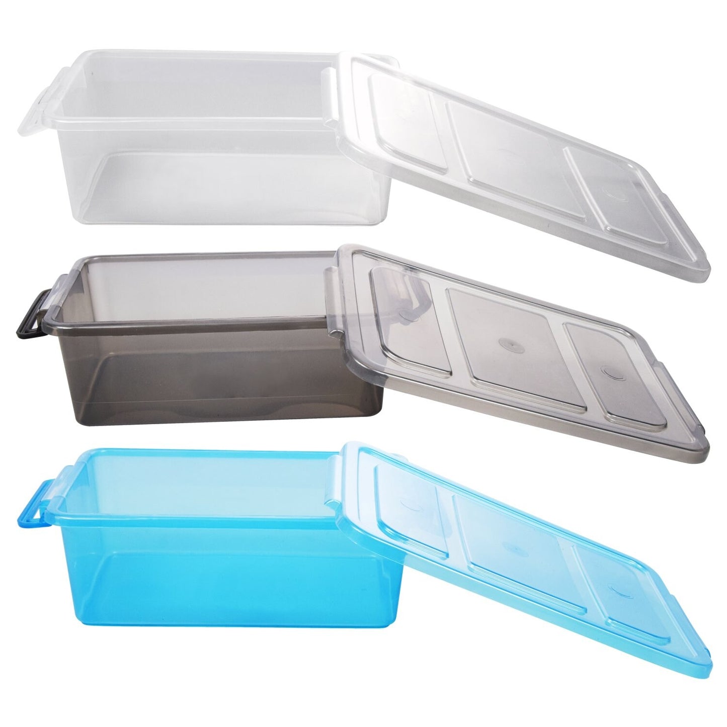 Translucent Plastic Storage Boxes with Clip-Lock Lids, (Pack of 24)