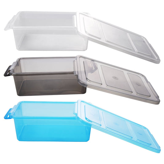 Translucent Plastic Storage Boxes with Clip-Lock Lids, (Pack of 24)