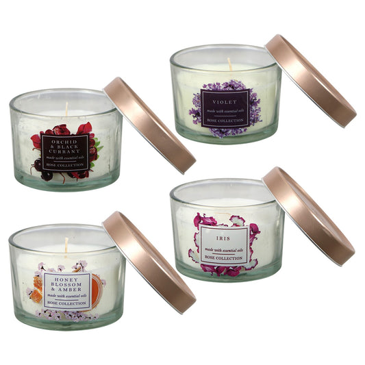 Floral Candles with Embossed Lids, 3 oz. Jars (Pack of 12)