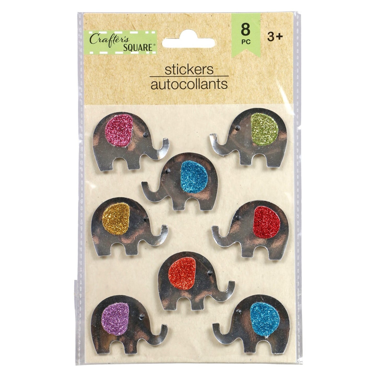 Crafter's Square Foil Glitter Embellishment Stickers, 8-ct. (Pack of 24)