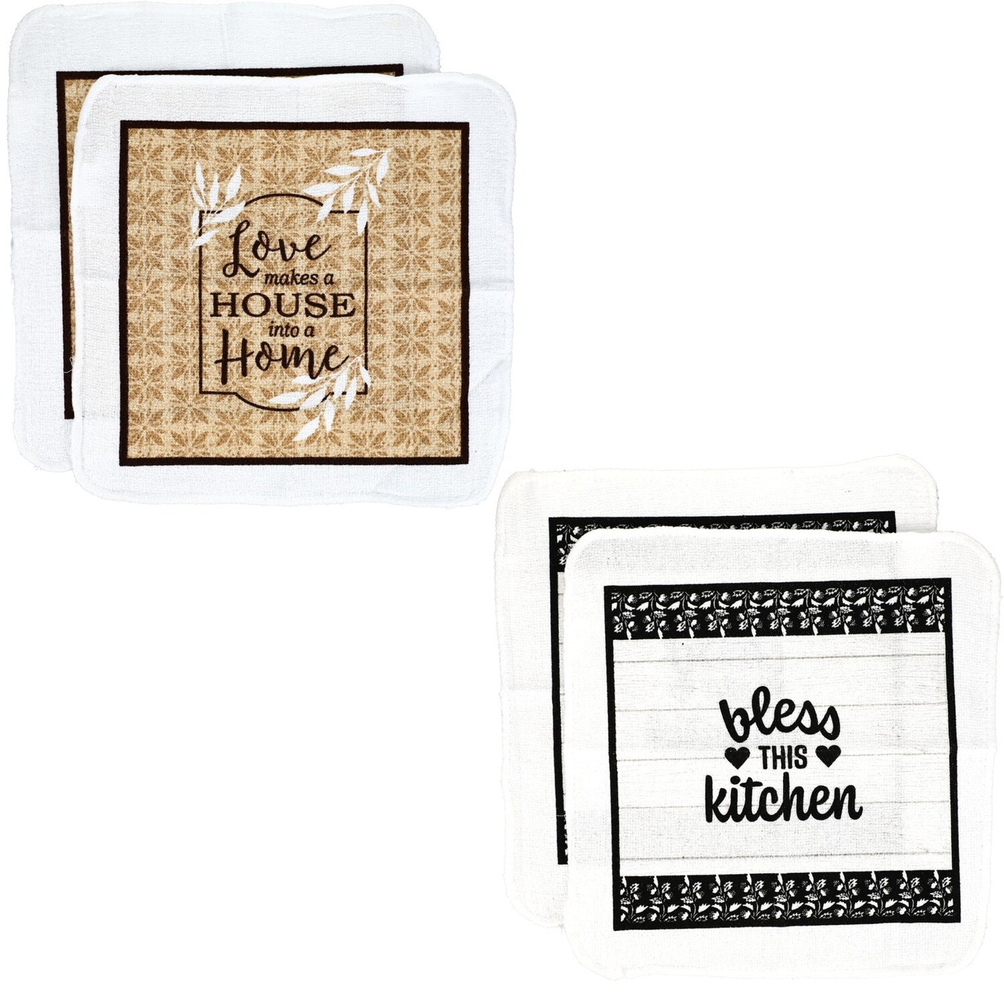 Home Collection Sentiments Dish Cloths, 2-ct. Packs (Pack of 12)