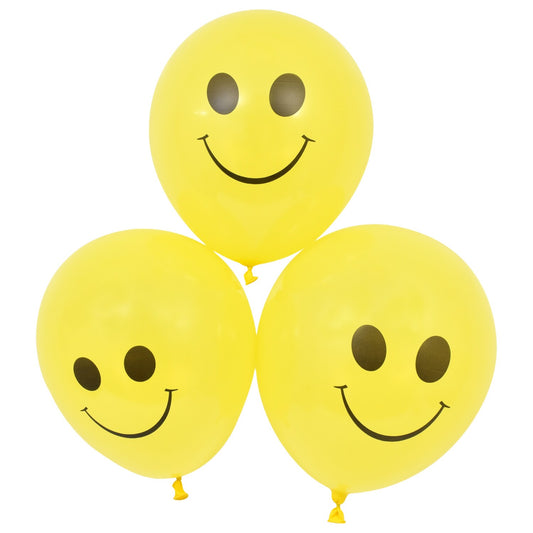 Smiley Face Latex Balloons, 12-ct. Packs (Pack of 36)