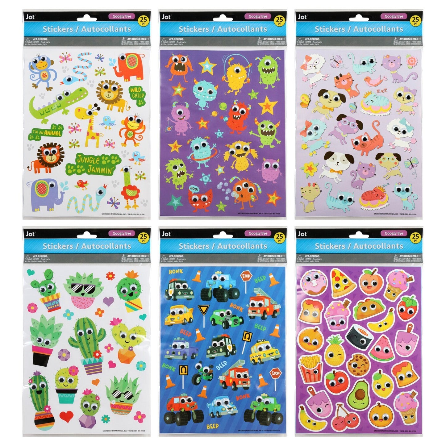 Jot Assorted Googly-Eye Stickers, 25-ct. Packs (Pack of 36)
