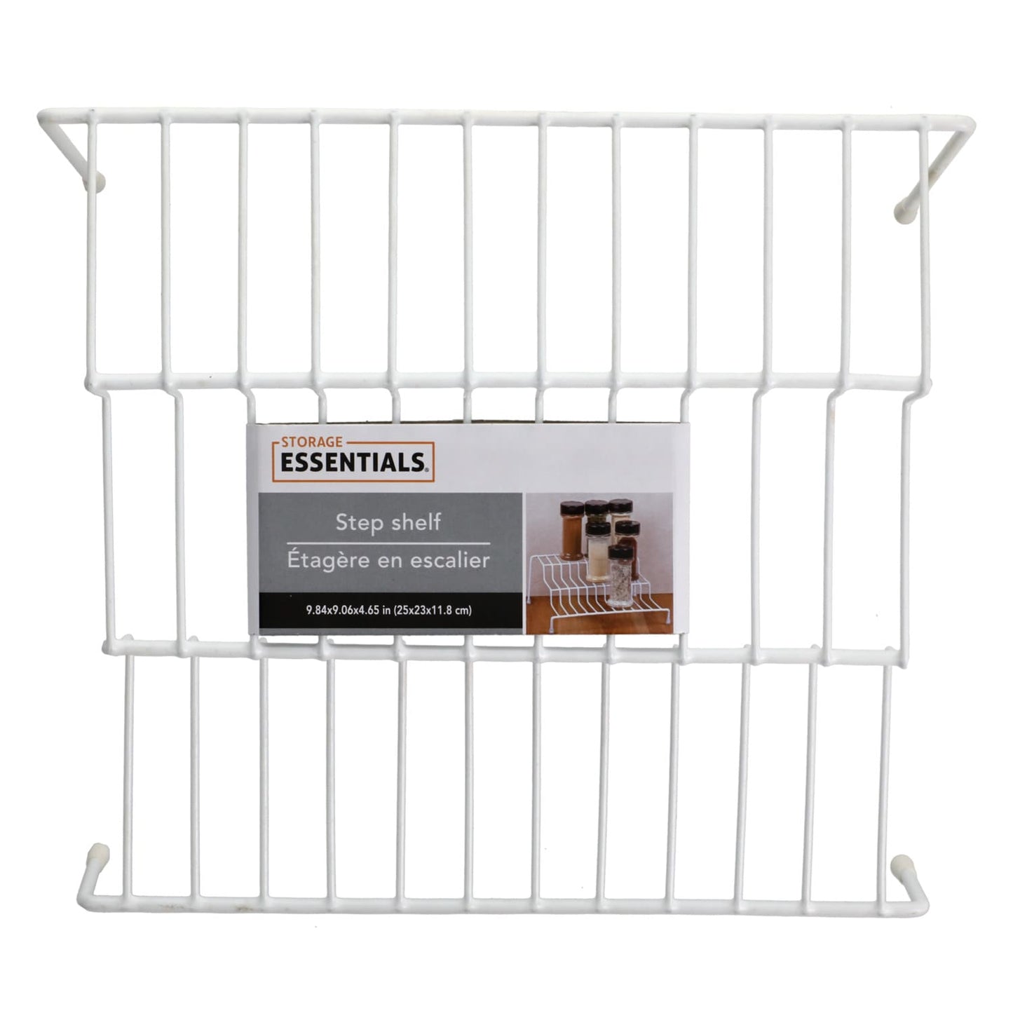 Essentials White Wire Step Storage Racks (Pack of 24)