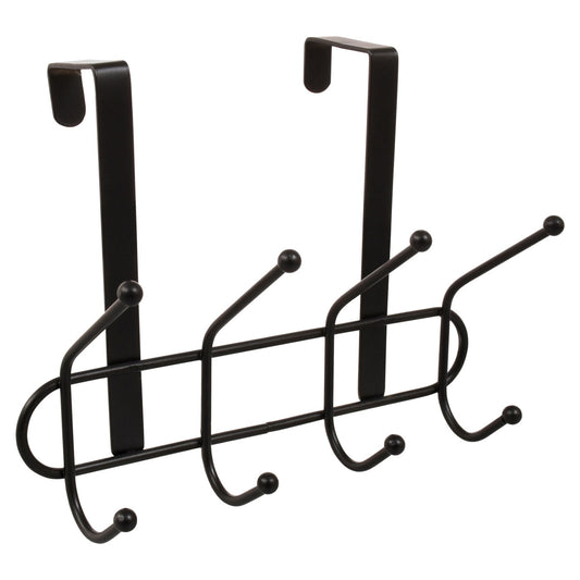 Essentials Black Over-The-Door Hooks, 8.625x6.375 in. (Pack of 12)