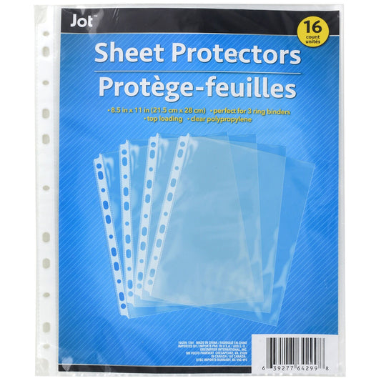 Jot 11-Hole Clear Plastic Sheet Protectors, 16-ct. Packs (Pack of 48)