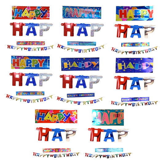 Assorted Bright Foil "Happy Birthday" Banners, 2-ct. Packs (Pack of 36)