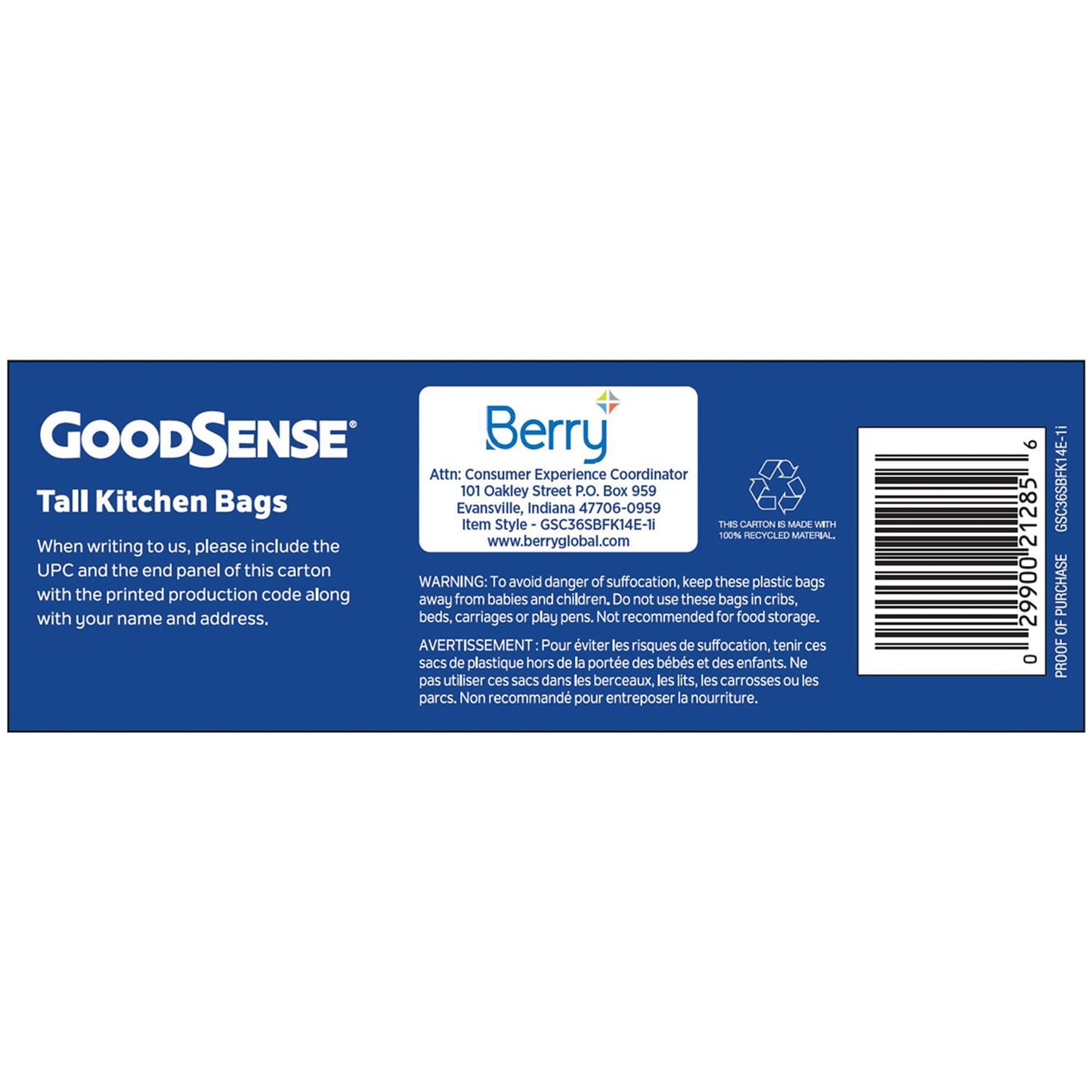 GoodSense 13-Gallon Tall Kitchen Trash Bags, 14-ct. Bonus Boxes (Pack of 36)