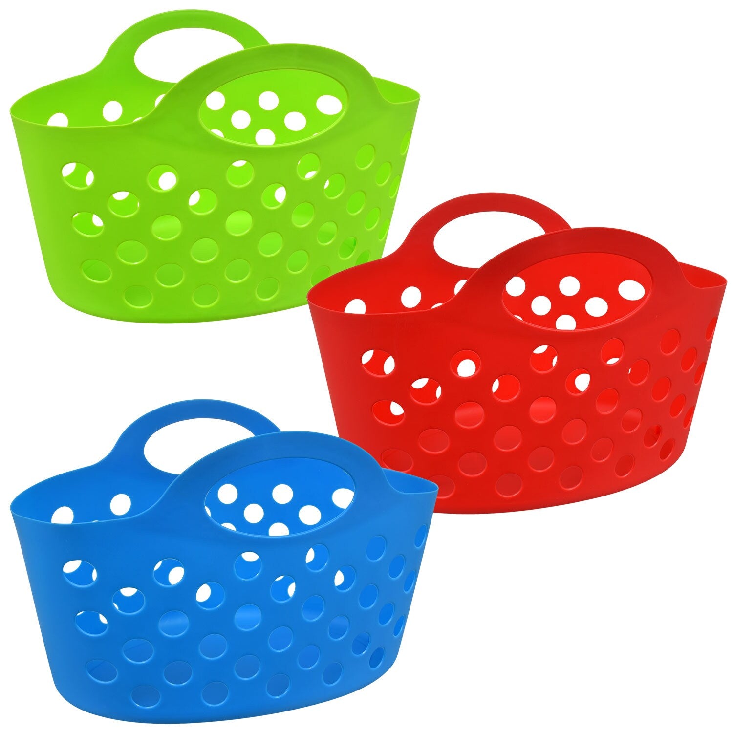 Colorful Plastic Oval Carry Totes (Pack of 48)