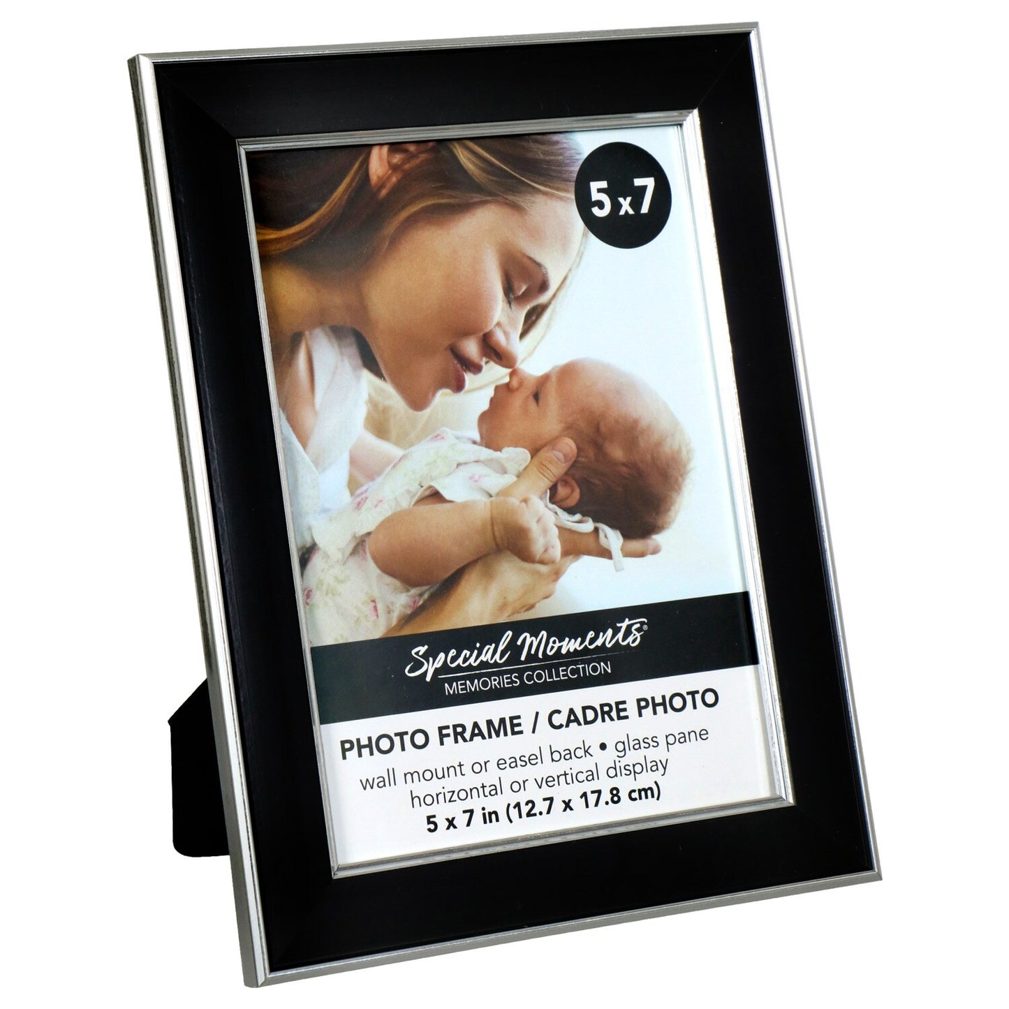 Special Black Picture Frames with Double Silver Trim, 5x7 in. (Pack of 12)