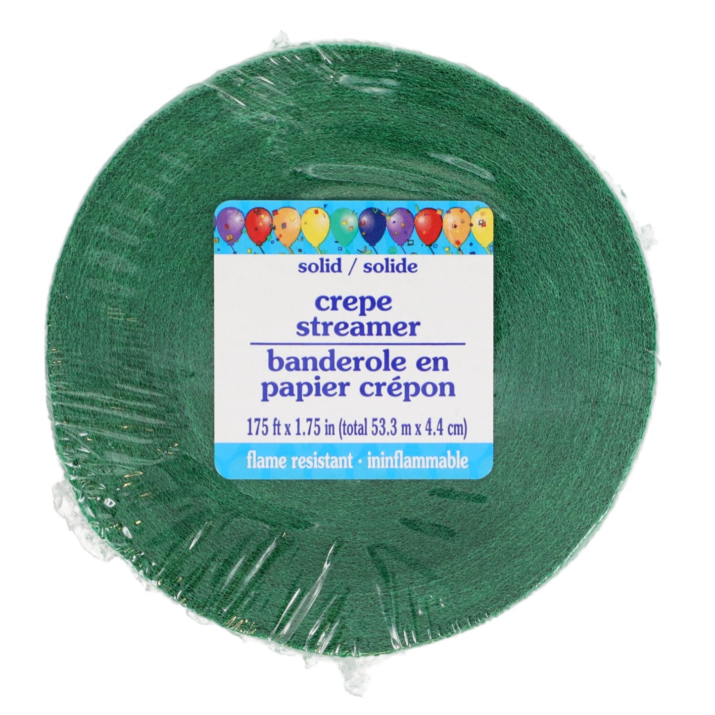 Green Crepe Paper Streamer, 175-ft. x 1.75-in. (Pack of 24)