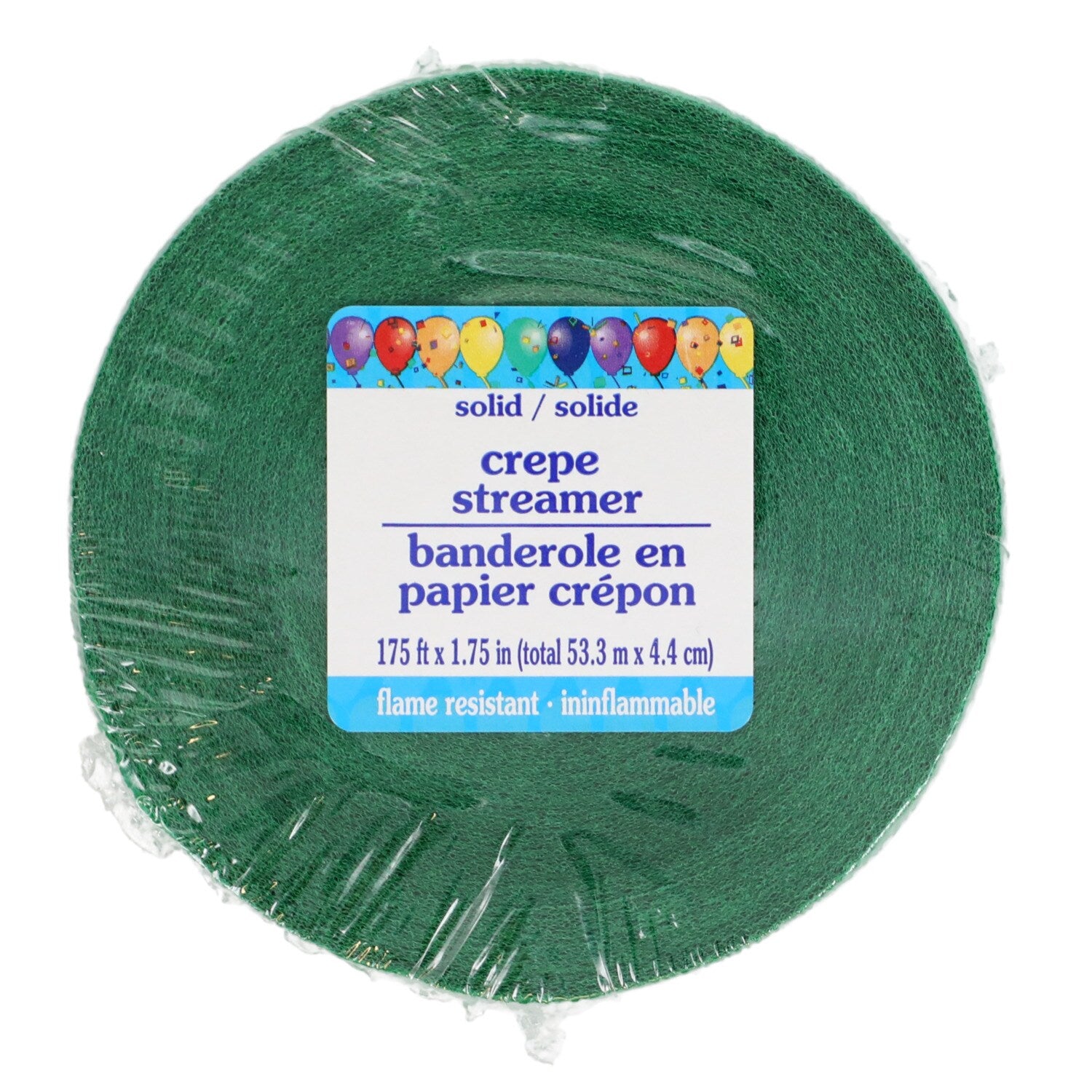 Green Crepe Paper Streamer, 175-ft. x 1.75-in. (Pack of 24)