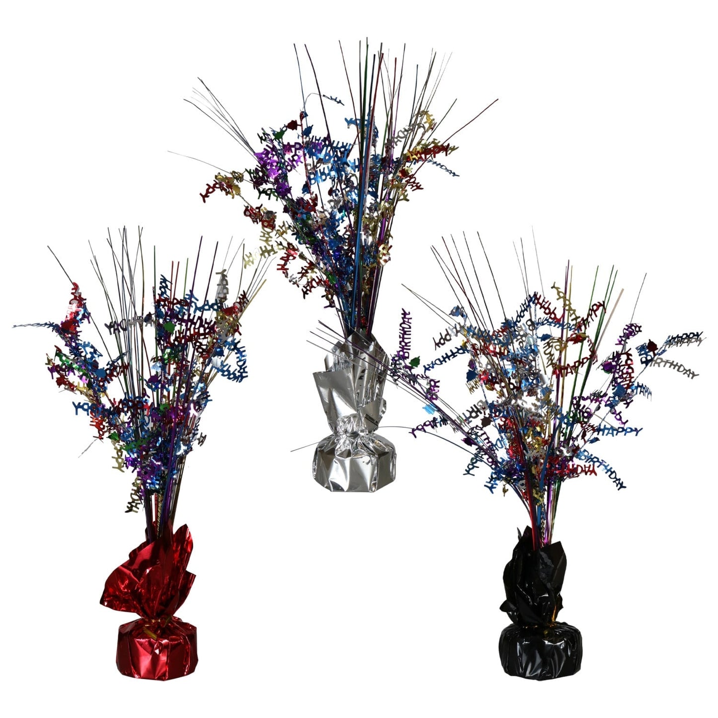 Happy Birthday Multicolored Balloon Weights/Centerpieces, 13 in. (Pack of 24)