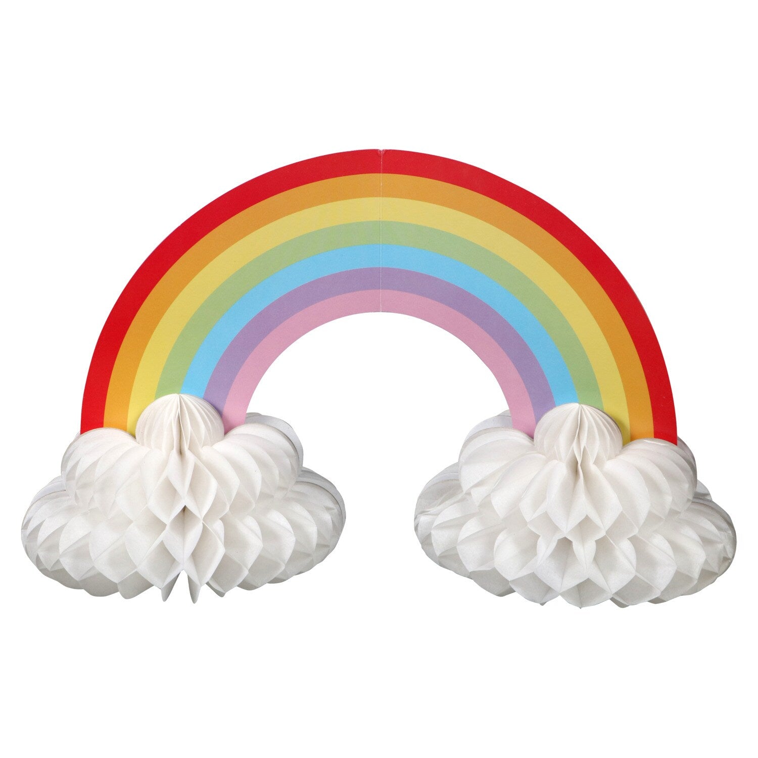 Rainbows with Honeycomb Clouds Hanging Decorations, 15 in. (Pack of 24)