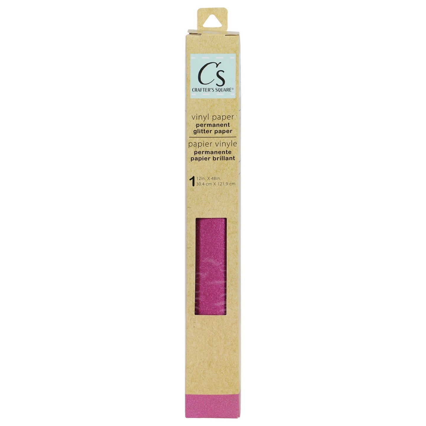 Crafter's Square Bright Pink Vinyl Paper, 12x48 in. (Pack of 24)