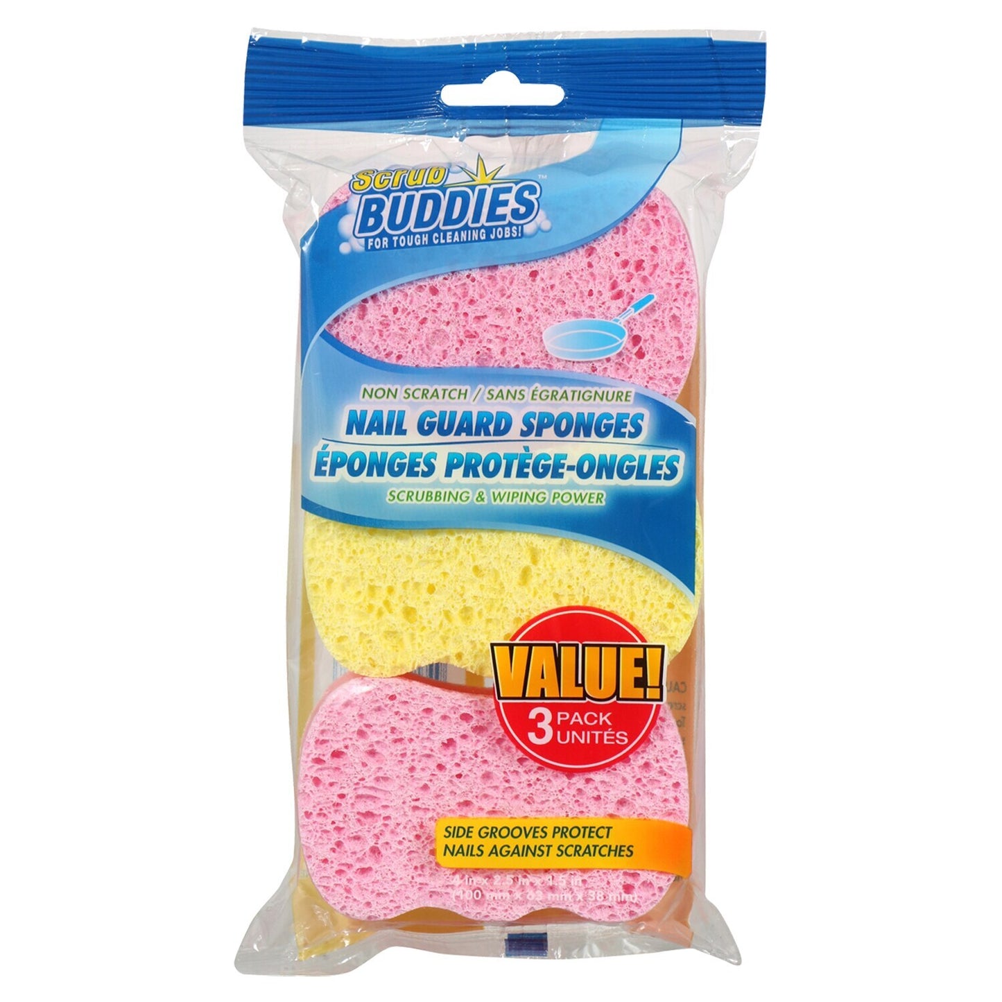 Scrub Buddies Nail Guard Sponges, 3-ct. Bonus Packs (Pack of 27)