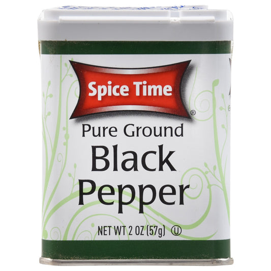 Spice Time Pure Ground Black Pepper, 2 oz. Tins (Pack of 24)