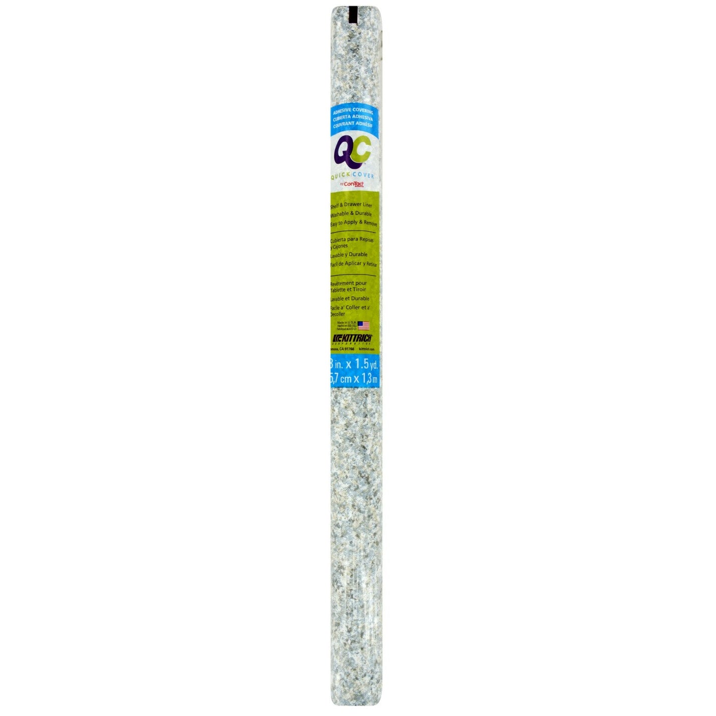 QC Con-Tact Gray Granite Self-Adhesive Shelf Liners, 54x18-in. (Pack of 16)